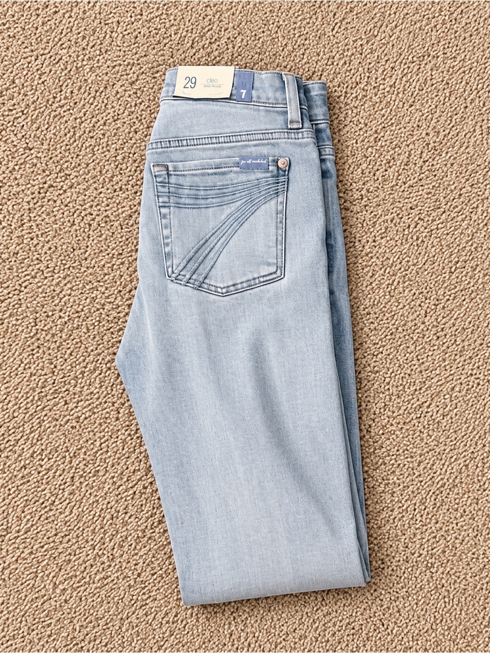7 For All Mankind Light Wash Skinny Jeans